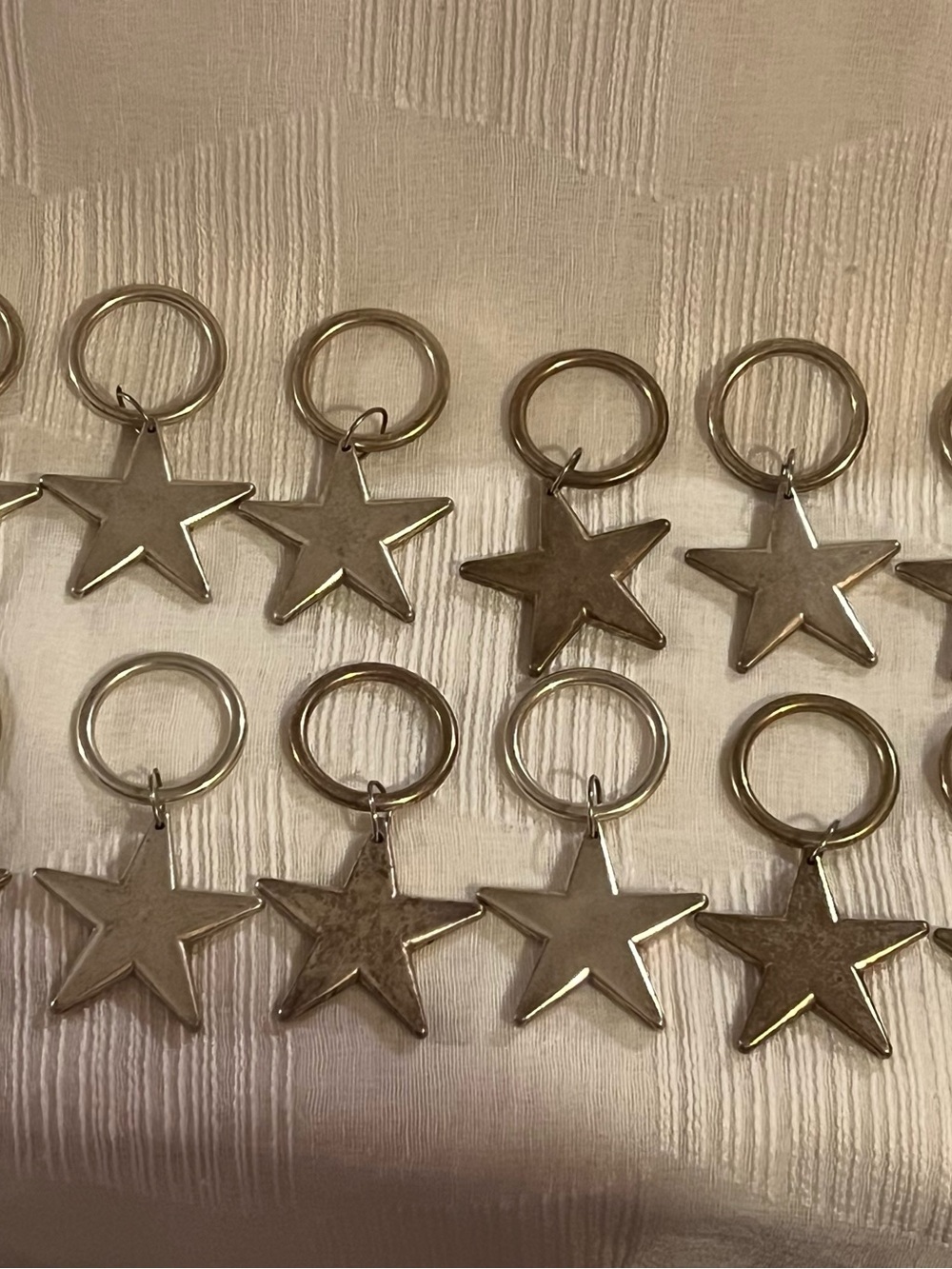 12 Silver Star Napkin Ring Holders-4th of July Table decor